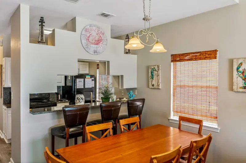 Side A dining table, Beachfront Duplex