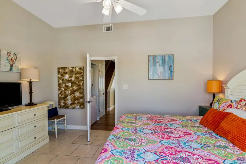 Side B · Bedroom 1 at Beachfront Duplex: 1 king bed
