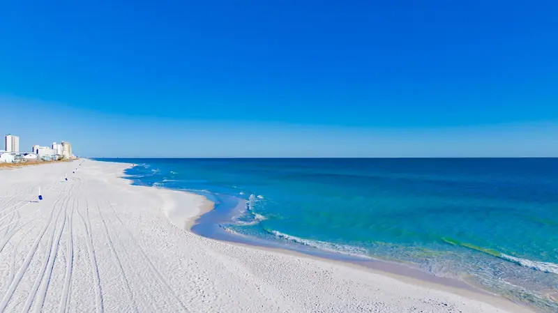 The beach in front of Dolphin View, Gulf Shores