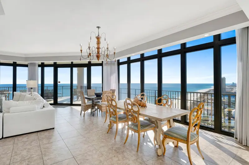 Dining room with Gulf views, Oasis Unit 2201