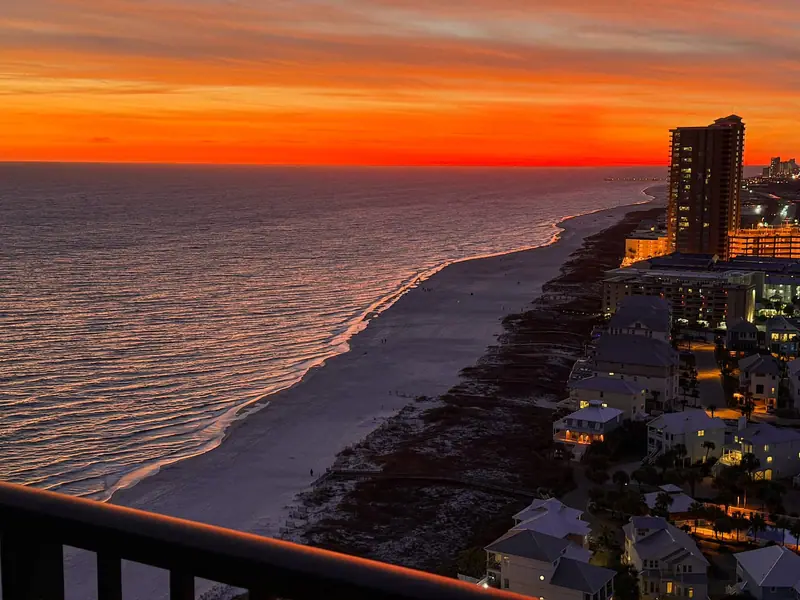 Beach view at sunset, Oasis Unit 2201