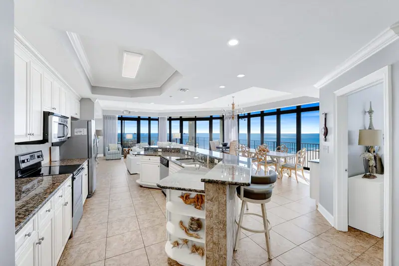 Kitchen with Gulf views